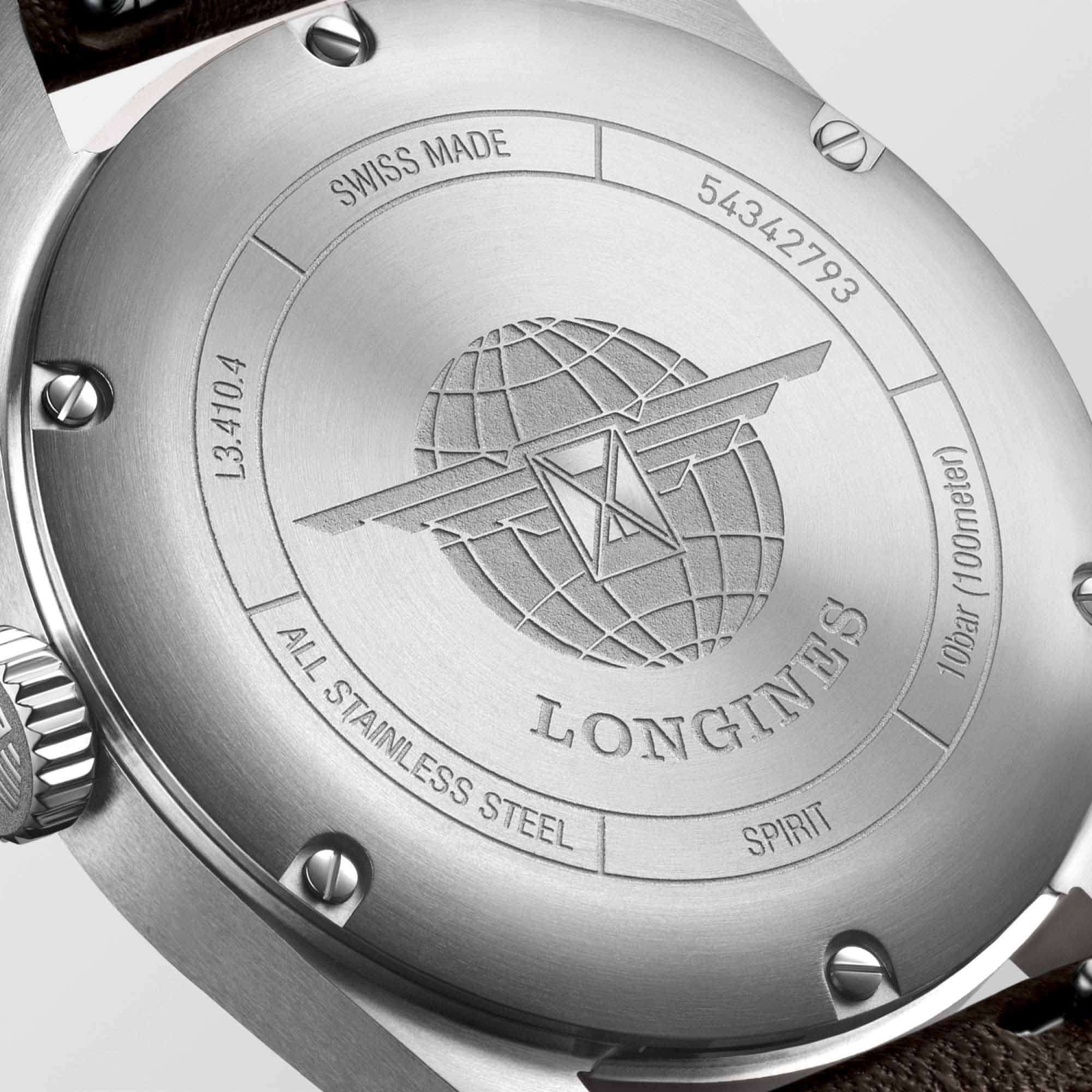 Longines Longines Spirit L3.410.4.53.0  — детали корпуса и кожаный
