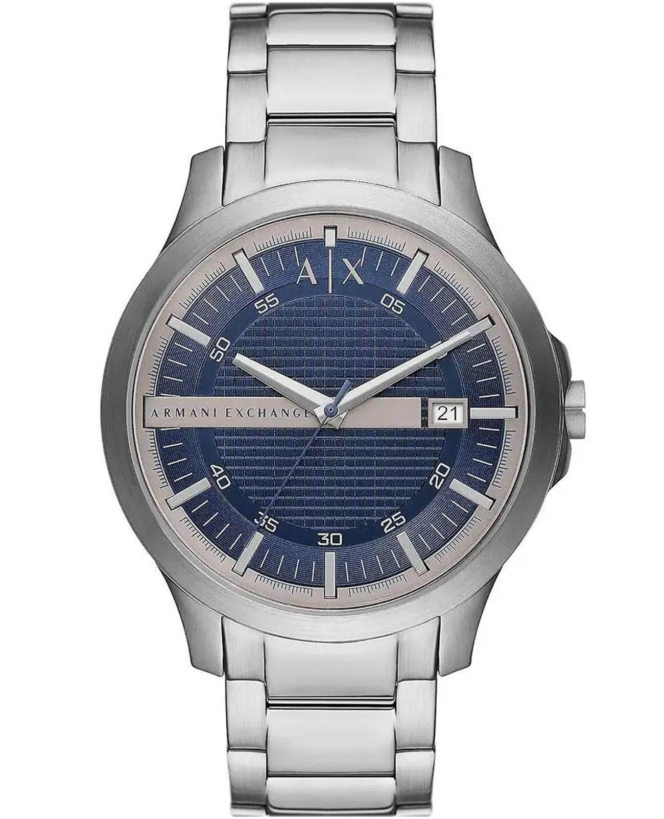 Armani Exchange Armani Exchange Hampton AX2451  AX2451 кварцевые мужские часы синий циферблат, браслет нержавеющая сталь — вид спереди