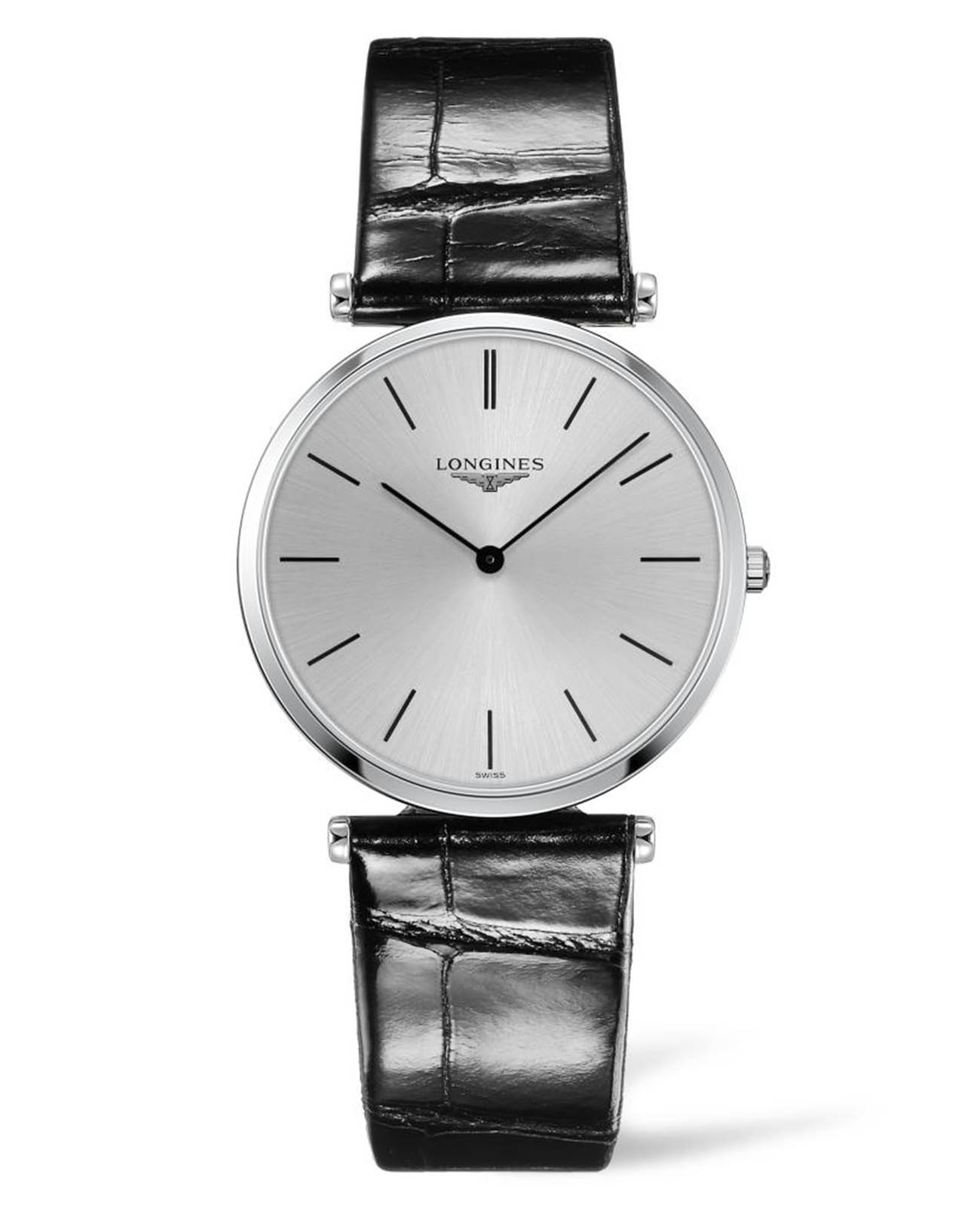 Longines Longines La Grande Classique L4.755.4.72.2  L47554722 кварцевые женские часы серебристый циферблат, браслет кожаный — вид спереди