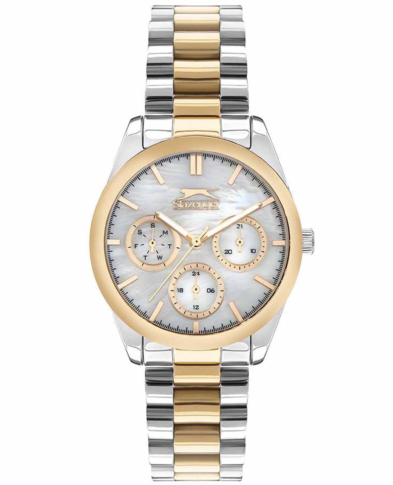 Slazenger Slazenger SL.09.2063.4.05  SL.09.2063.4.05 кварцевые женские часы перламутровый циферблат, браслет суперметалл с ip покрытием — вид спереди