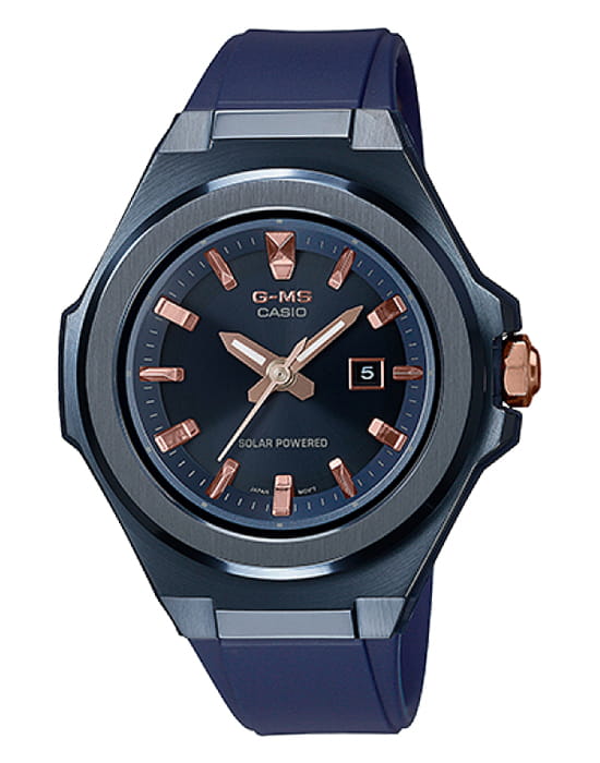 Casio Casio Baby-G MSG-S500G-2A2DR (MSG-S500G-2A2)  MSG-S500G-2A2 кварцевые женские часы синий циферблат, браслет силикон — вид спереди