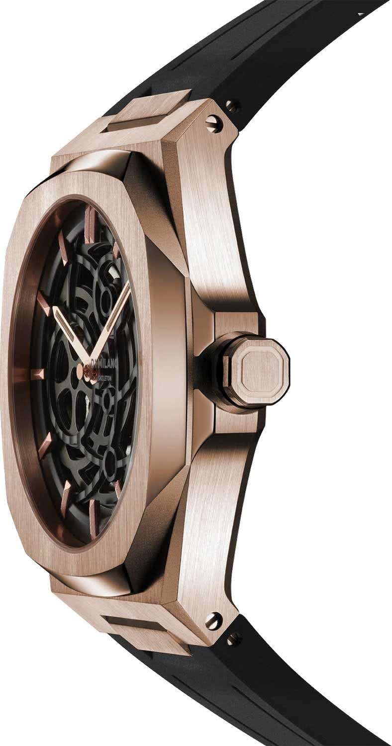 D1 Milano D1 Milano Skeleton SKRJ12,  италия мужские часы на браслете каучук боковой вид