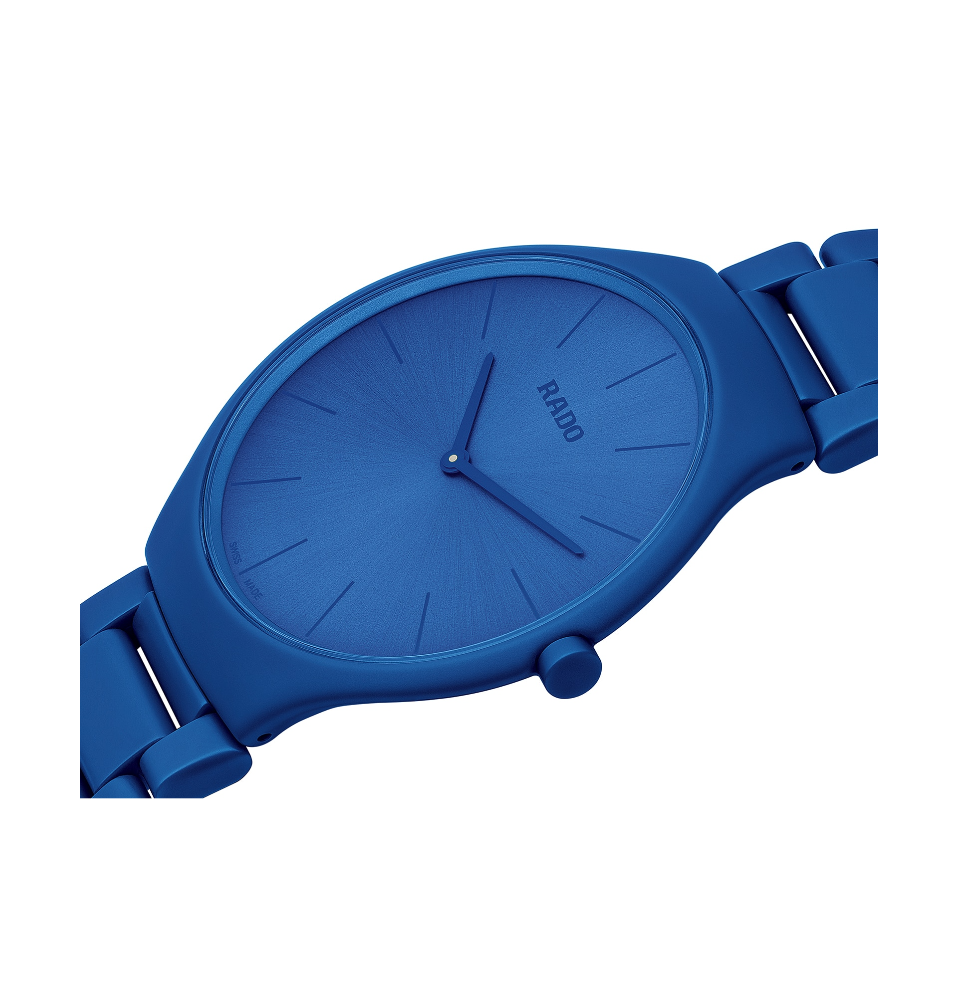 Rado Rado True Thinline Le Corbusier R27092622 , true thinline швейцария мужские часы на браслете высокотехнологичная керамика + титан боковой вид
