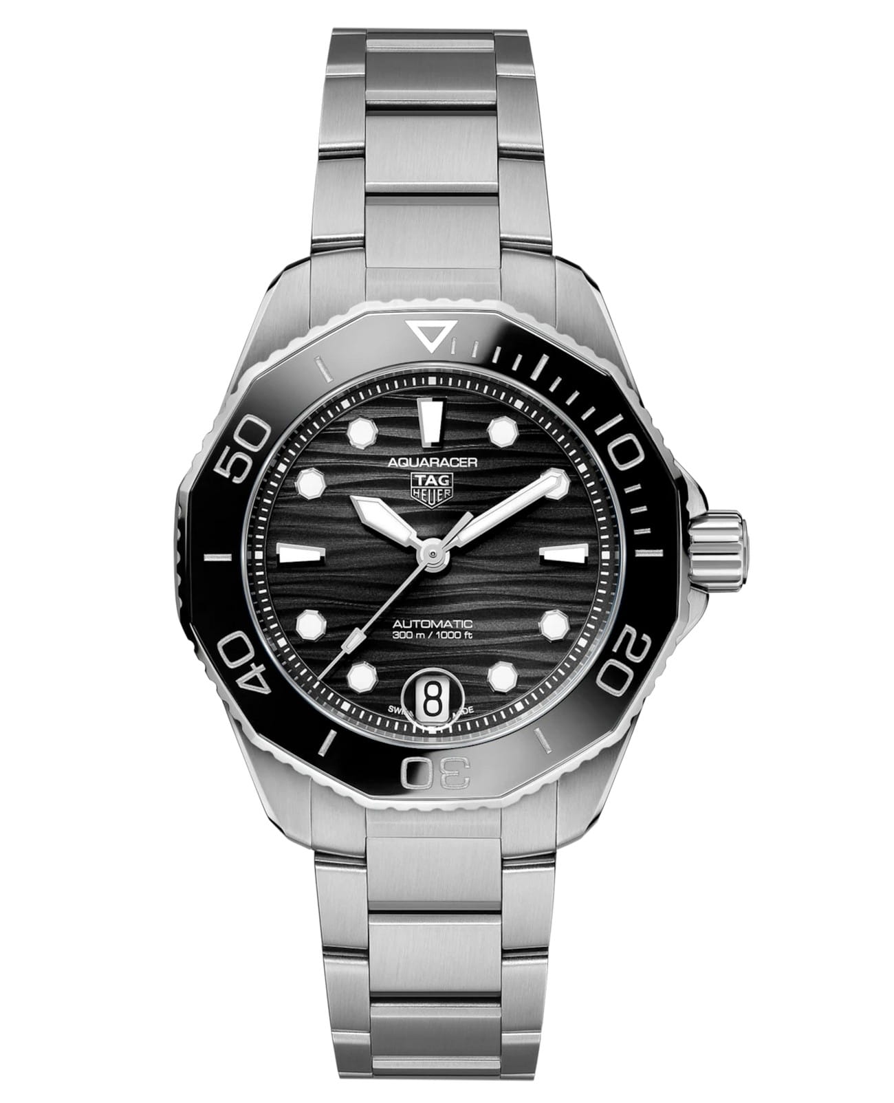 TAG Heuer TAG Heuer Aquaracer Professional 300 WBP231D.BA0626  WBP231D.BA0626 механические женские часы черный циферблат, браслет нержавеющая сталь — вид спереди