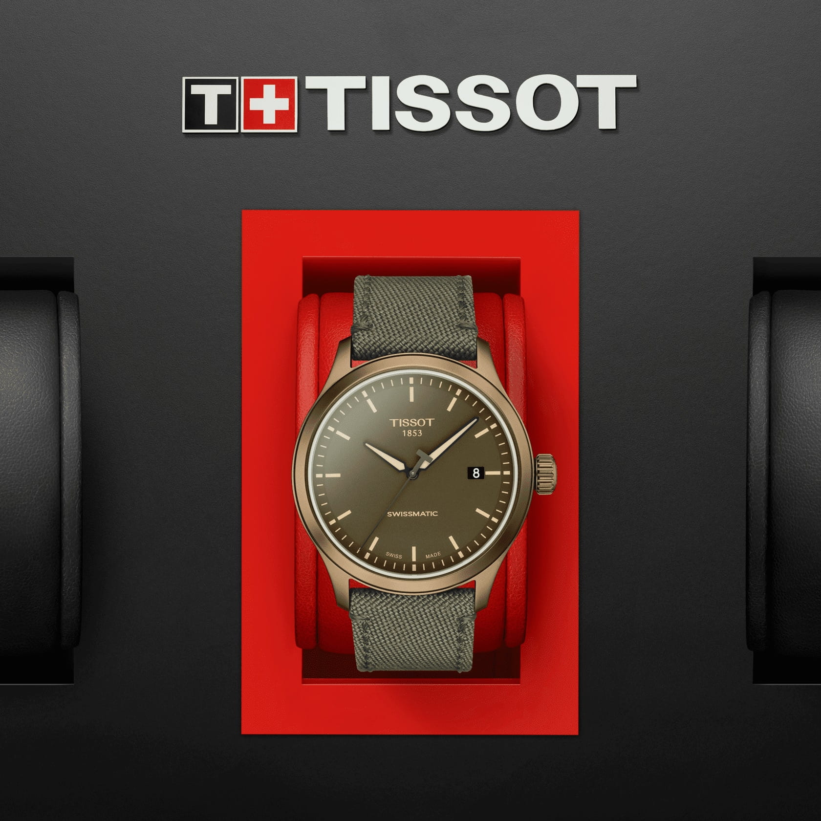 Tissot Tissot Gent XL Swissmatic T116.407.37.091.00 механические мужские часы часы крупный план зеленый циферблата