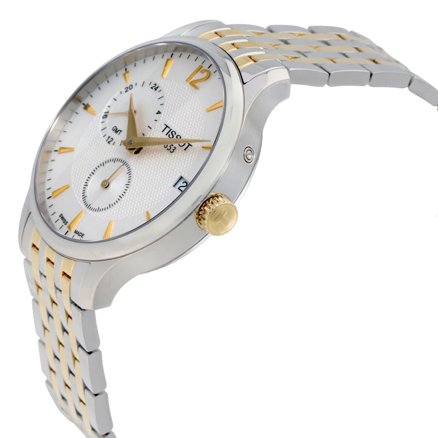 Tissot Tissot Tradition GMT T063.639.22.037.00, t-classic швейцария мужские часы на браслете сталь с ip покрытием боковой вид