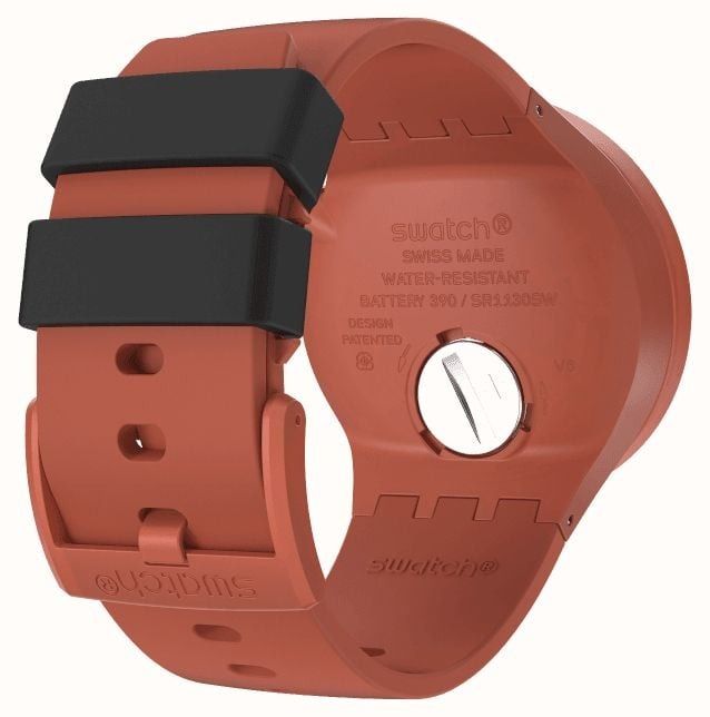 Swatch Swatch Big Bold Lacquered SB01R100 кварцевые мужские часы часы крупный план красный циферблата