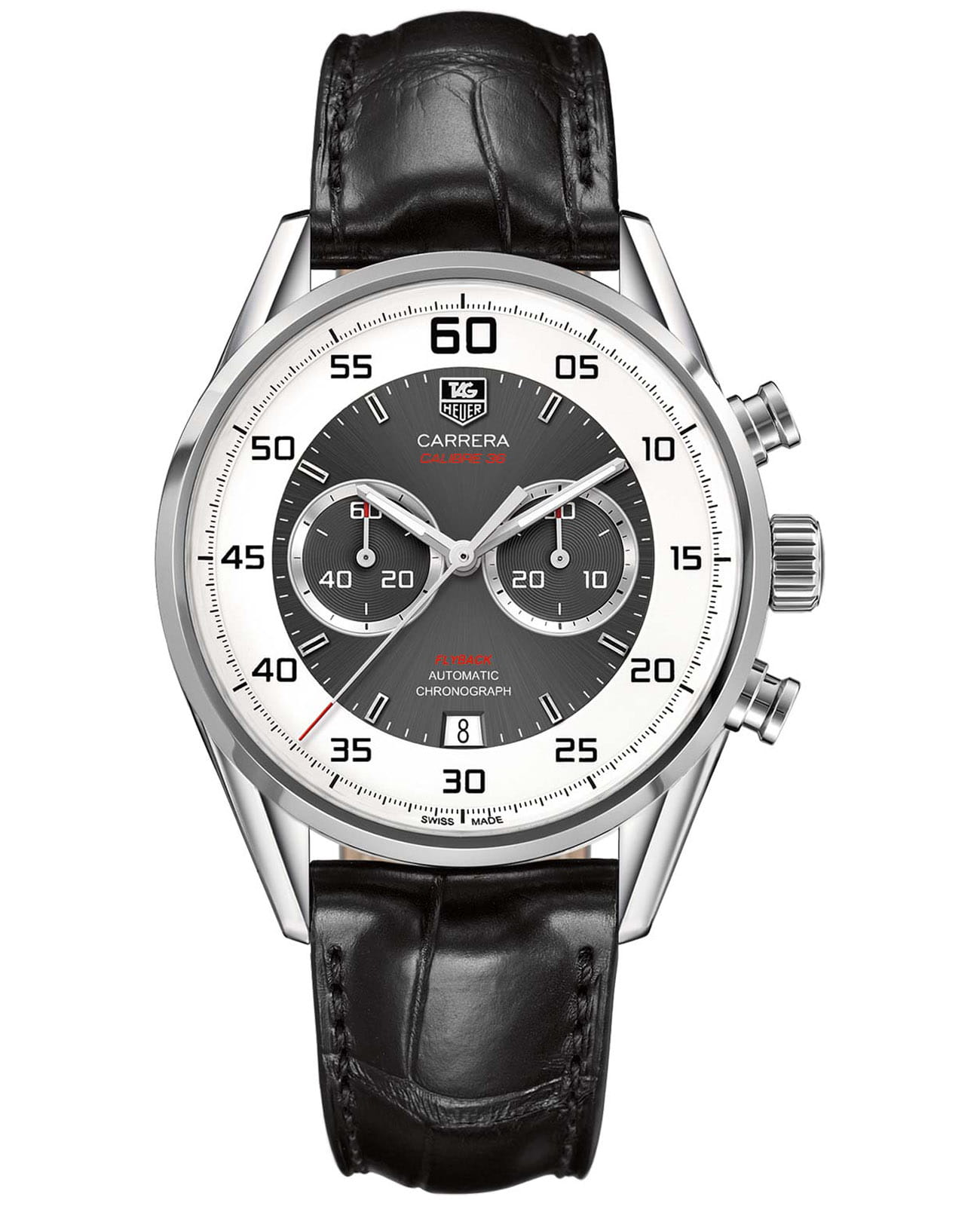 TAG Heuer TAG Heuer Carrera CAR2B11.FC6235  CAR2B11.FC6235 механические мужские часы  циферблат, браслет кожаный — вид спереди