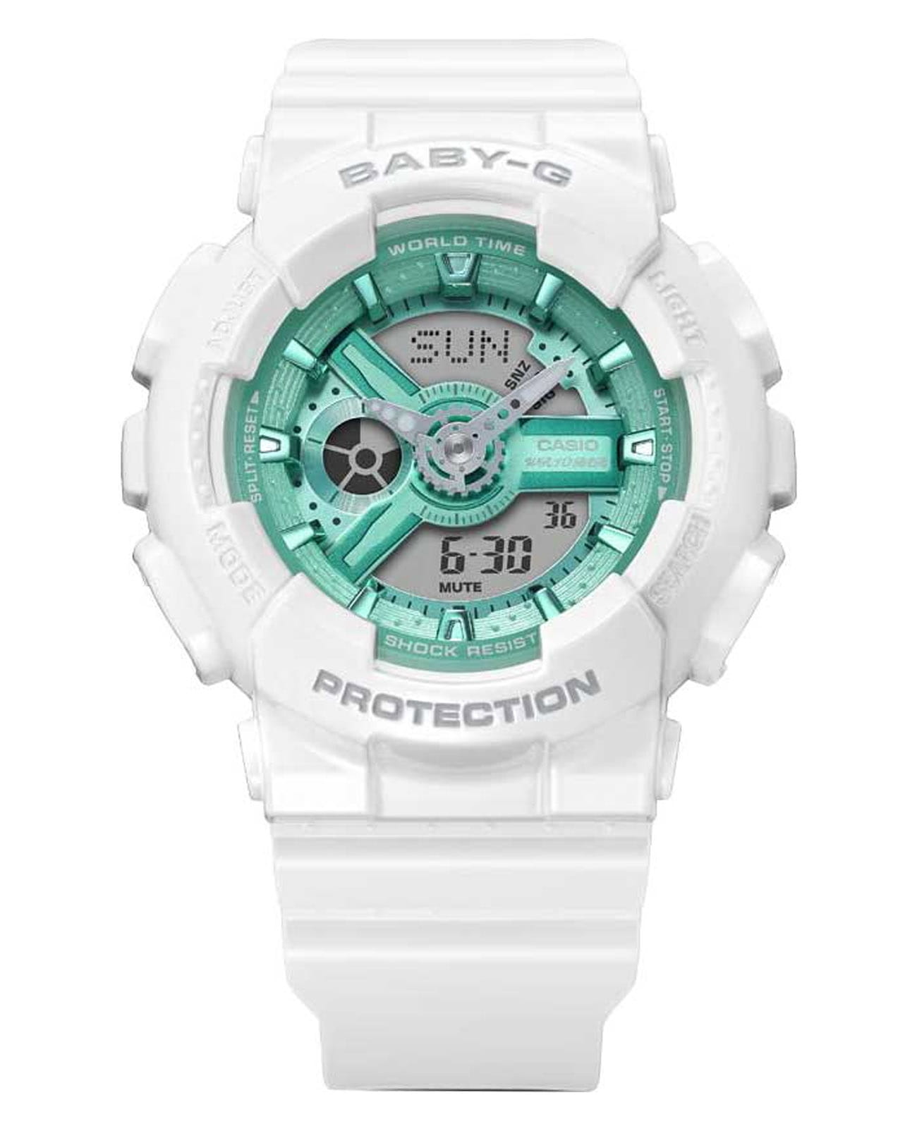 Casio Casio Baby-G BA-110XWS-7A женские часы зеленый циферблат на запястье