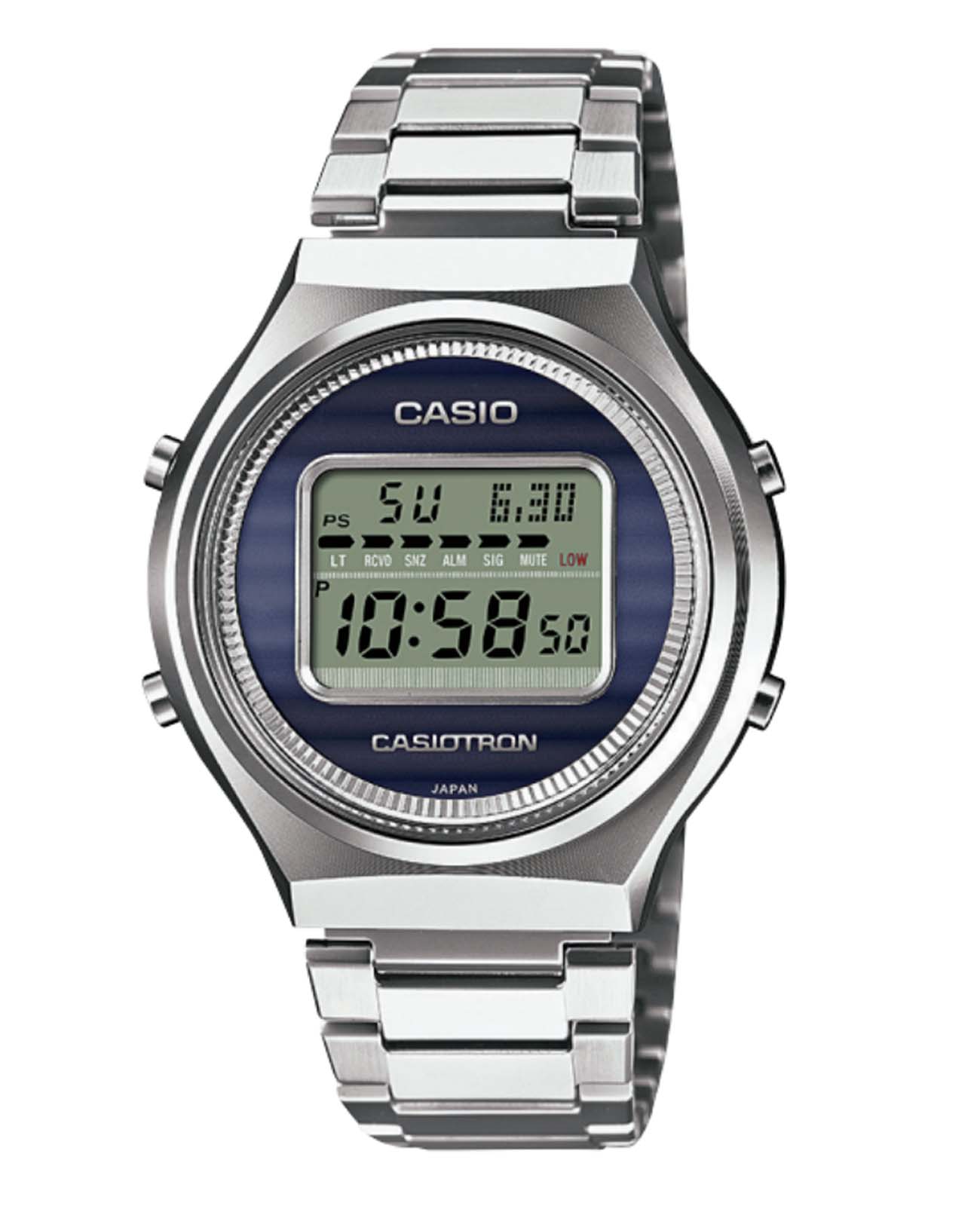 Casio Casio CASIOTRON TRN-50-2ADR лимитированной серии TRN-50-2ADR кварцевые мужские часы синий циферблат, браслет нержавеющая сталь — вид спереди
