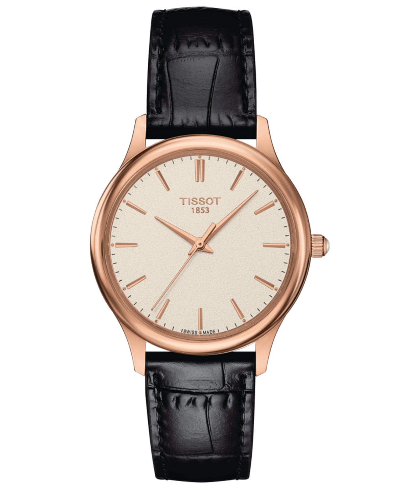 Tissot Tissot Excellence Lady 18K Gold T926.210.76.261.01  T9262107626101 кварцевые женские часы бежевый циферблат, браслет кожаный — вид спереди