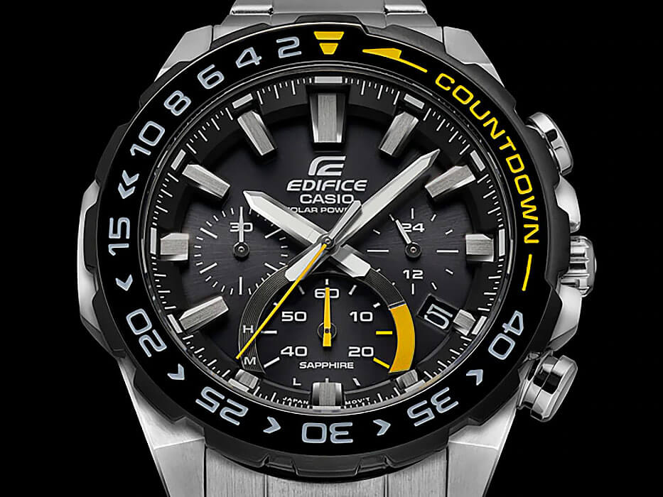 Casio Casio Edifice EFS-S550DB-1A кварцевые мужские часы часы крупный план черный циферблата