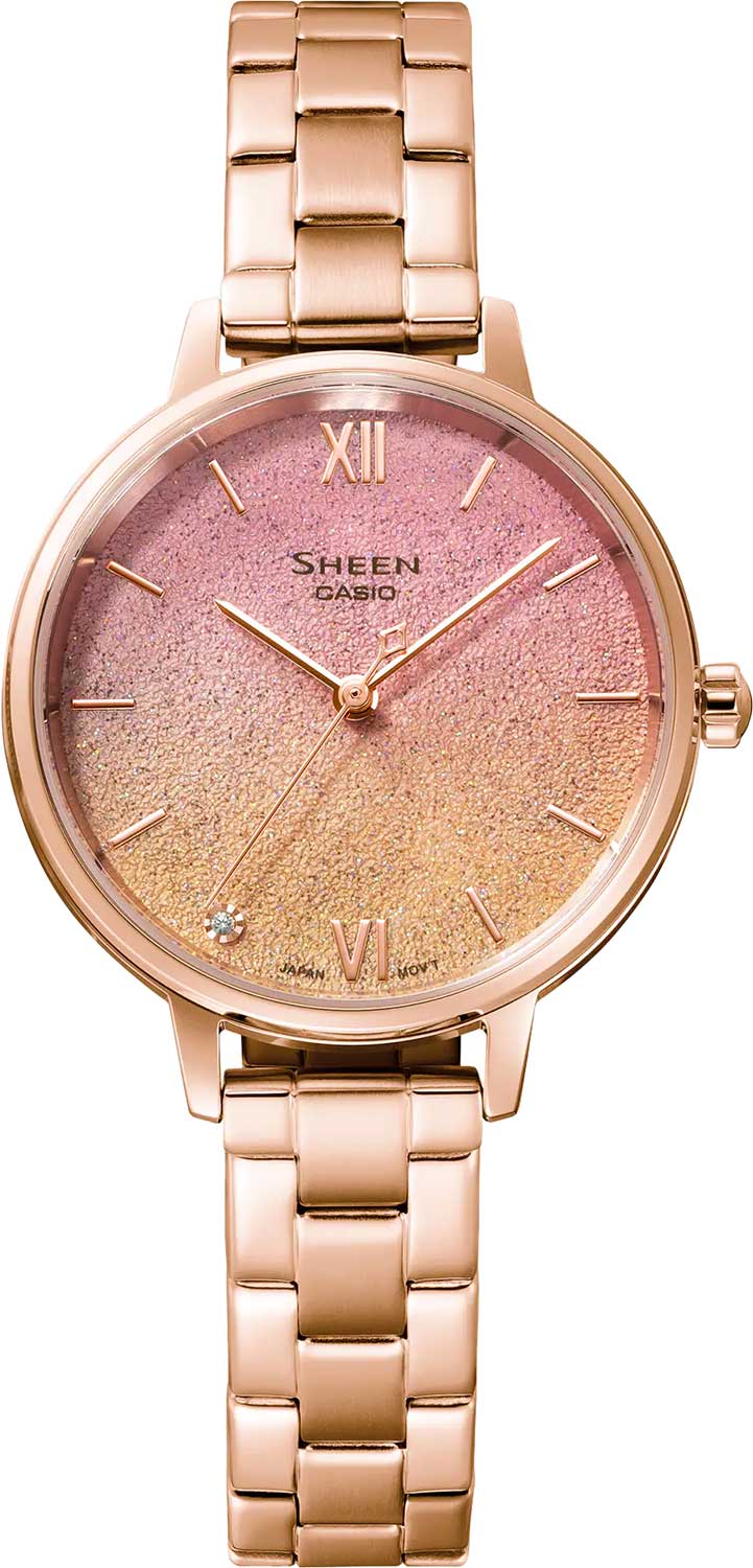 Casio Casio Sheen SHE-4548PG-4A, sheen япония женские часы на браслете нержавеющая сталь боковой вид