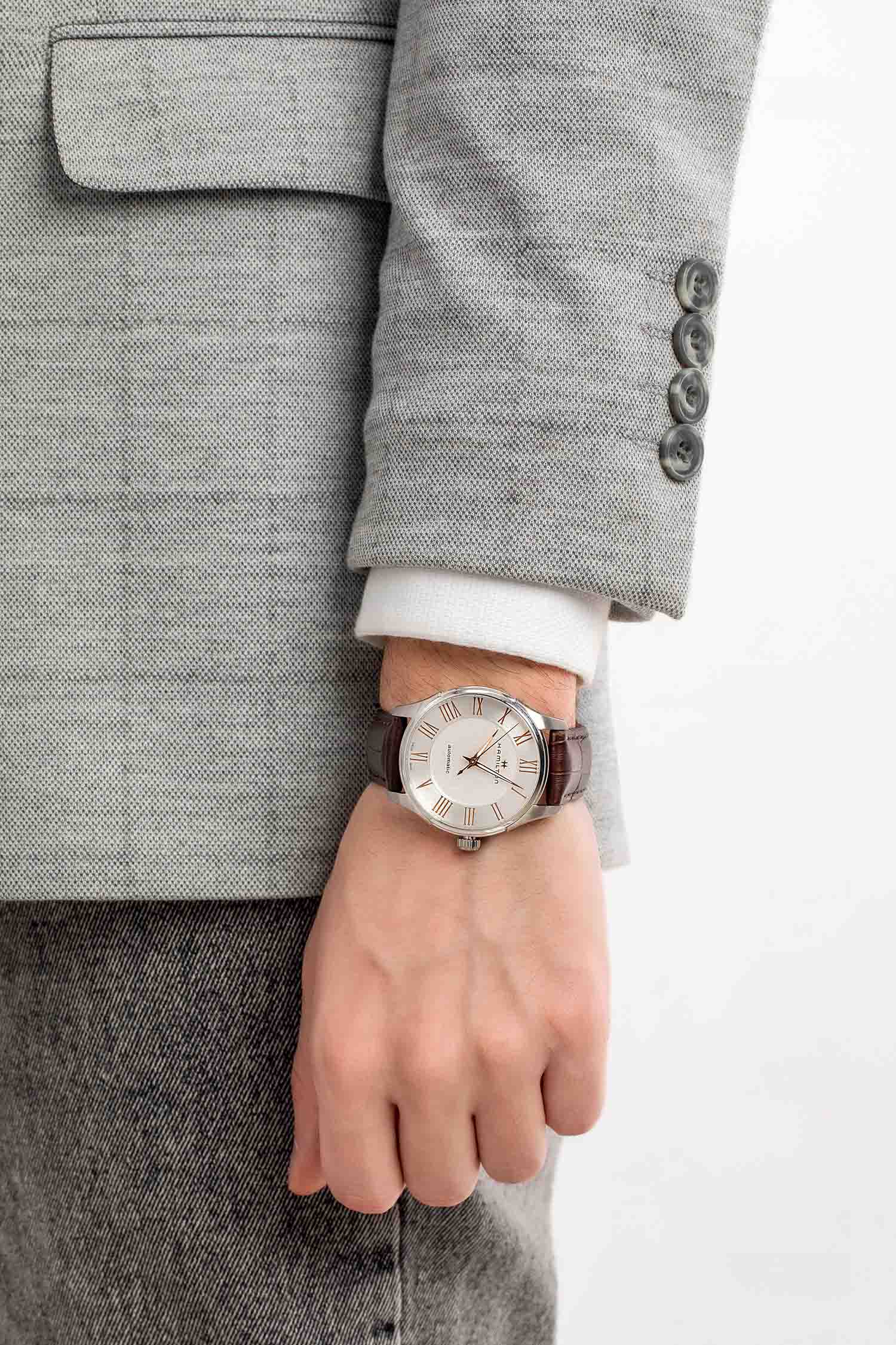 Hamilton Hamilton Jazzmaster Auto H42535550 , наручные мужские часы фото под углом