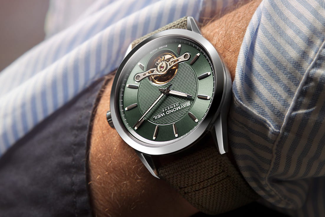 Raymond Weil Raymond Weil 2780-STC-52001, freelancer швейцария мужские часы на браслете тканевый боковой вид