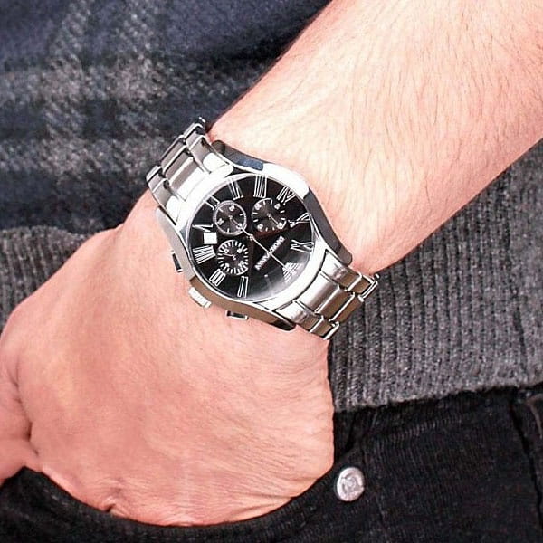 Emporio Armani Emporio Armani Classics AR0673 кварцевые мужские часы часы крупный план черный циферблата