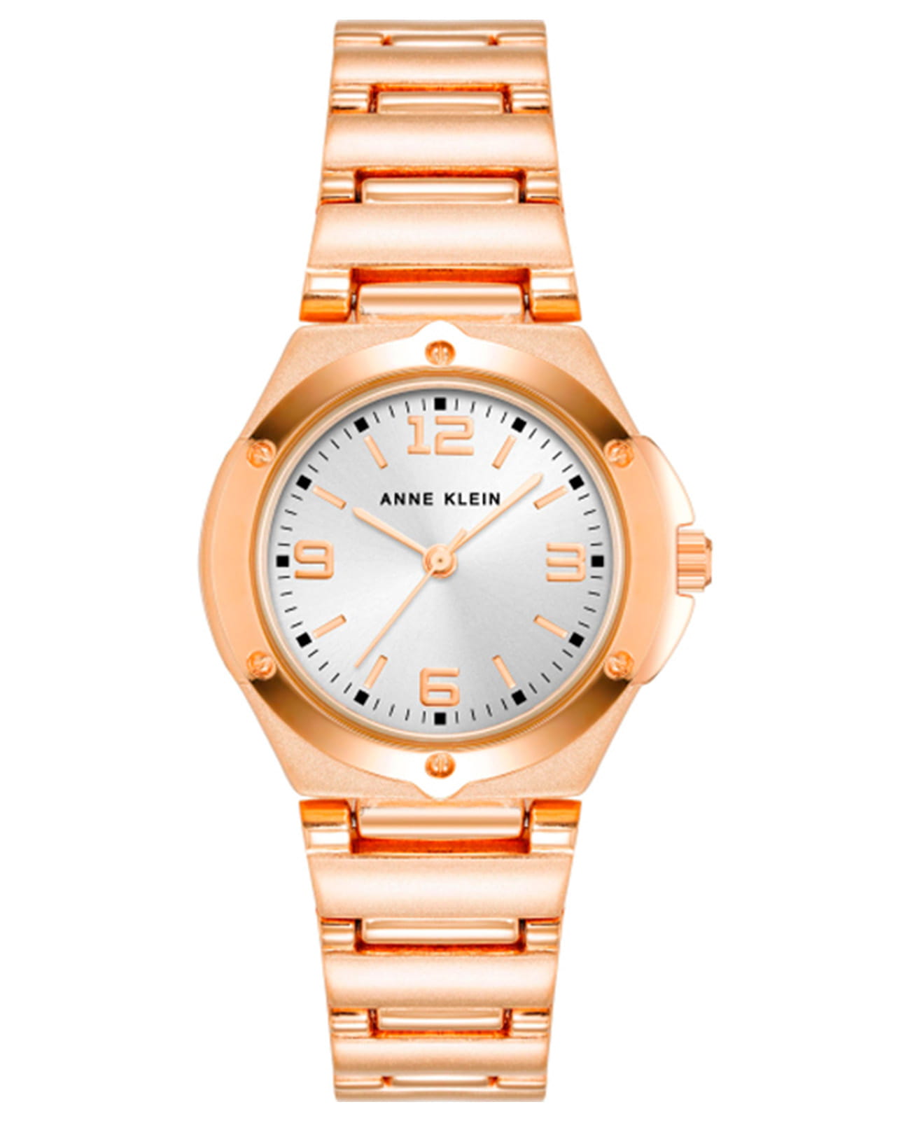 Anne Klein Anne Klein Metals 8654SVRG  8654SVRG кварцевые женские часы белый циферблат, браслет сталь с ip покрытием — вид спереди