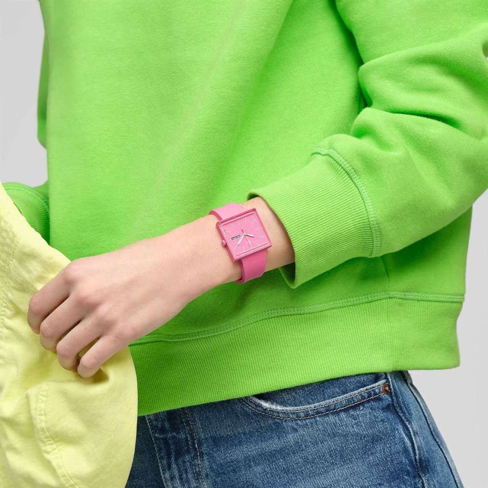 Swatch Swatch Square Bioceramic Standard SO34P700 кварцевые женские часы часы крупный план розовый циферблата