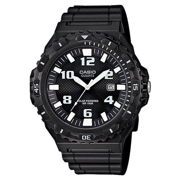 Casio Casio Illuminator MRW-S300H-1B  MRW-S300H-1B автокварц (кинетик) мужские часы черный циферблат, браслет пластик — вид спереди
