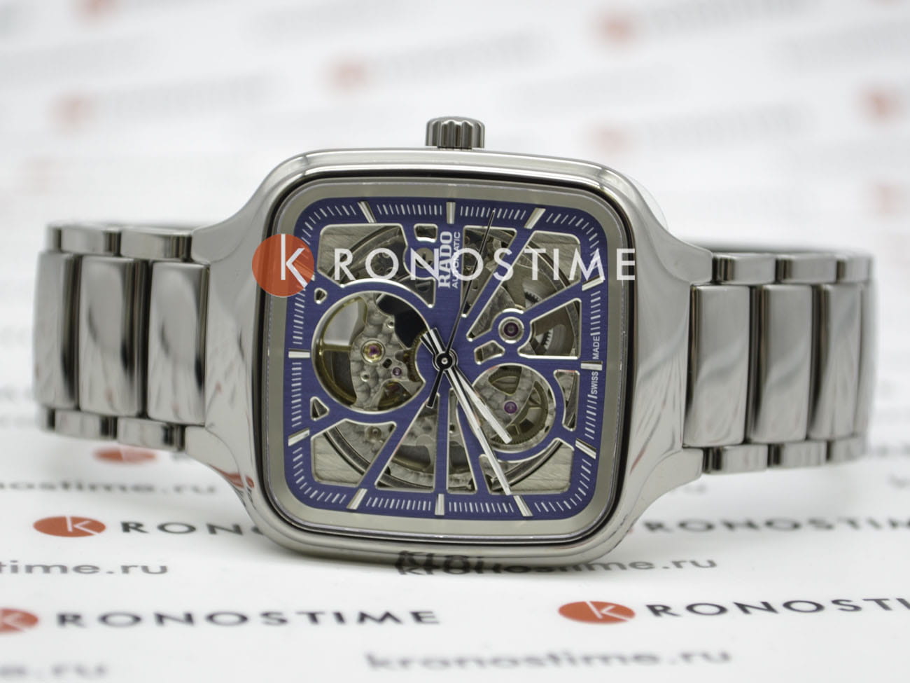 Rado Rado True Square Automatic Open Heart R27083202 механические мужские часы часы крупный план синий циферблата