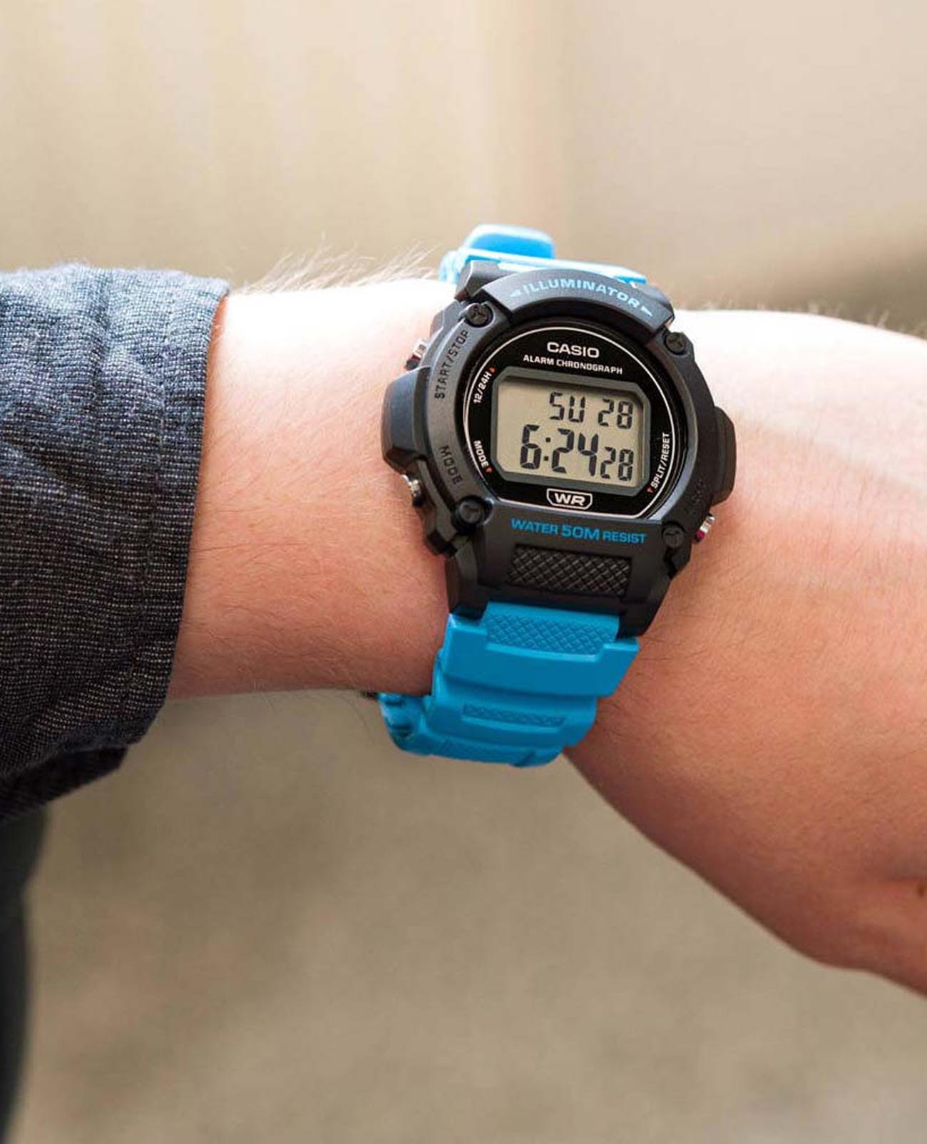 Casio Casio Collection W-219H-2A2VEF кварцевые мужские часы часы крупный план серый циферблата