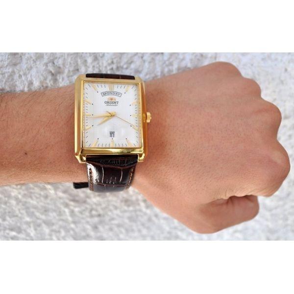 Orient Orient EVAF003W (FEVAF003W) механические мужские часы часы крупный план белый циферблата