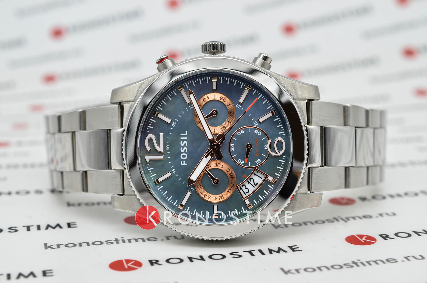 Fossil Fossil Carlie  ES3880 кварцевые женские часы часы крупный план серый циферблата