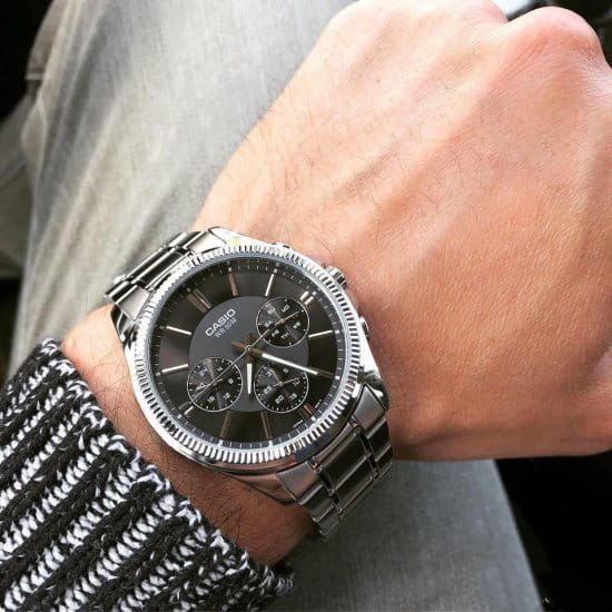 Casio Casio Collection MTP-1375D-1A (MTP-1375D-1A) мужские часы черный циферблат на запястье
