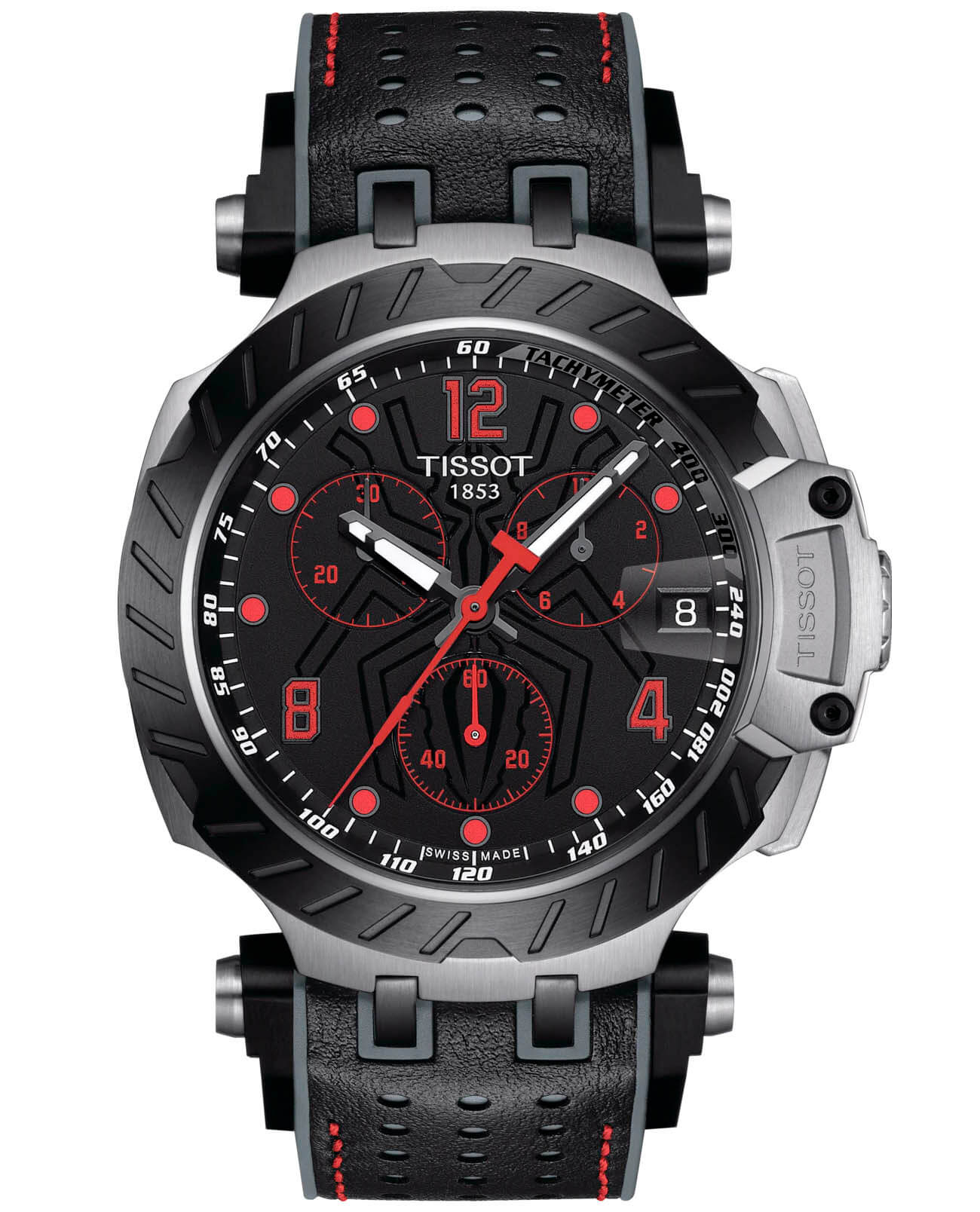 Tissot Tissot T-Race Marc Marquez 2020 Limited Edition T115.417.27.057.01 T Race T1154172705701 кварцевые мужские часы черный циферблат, браслет каучук — вид спереди