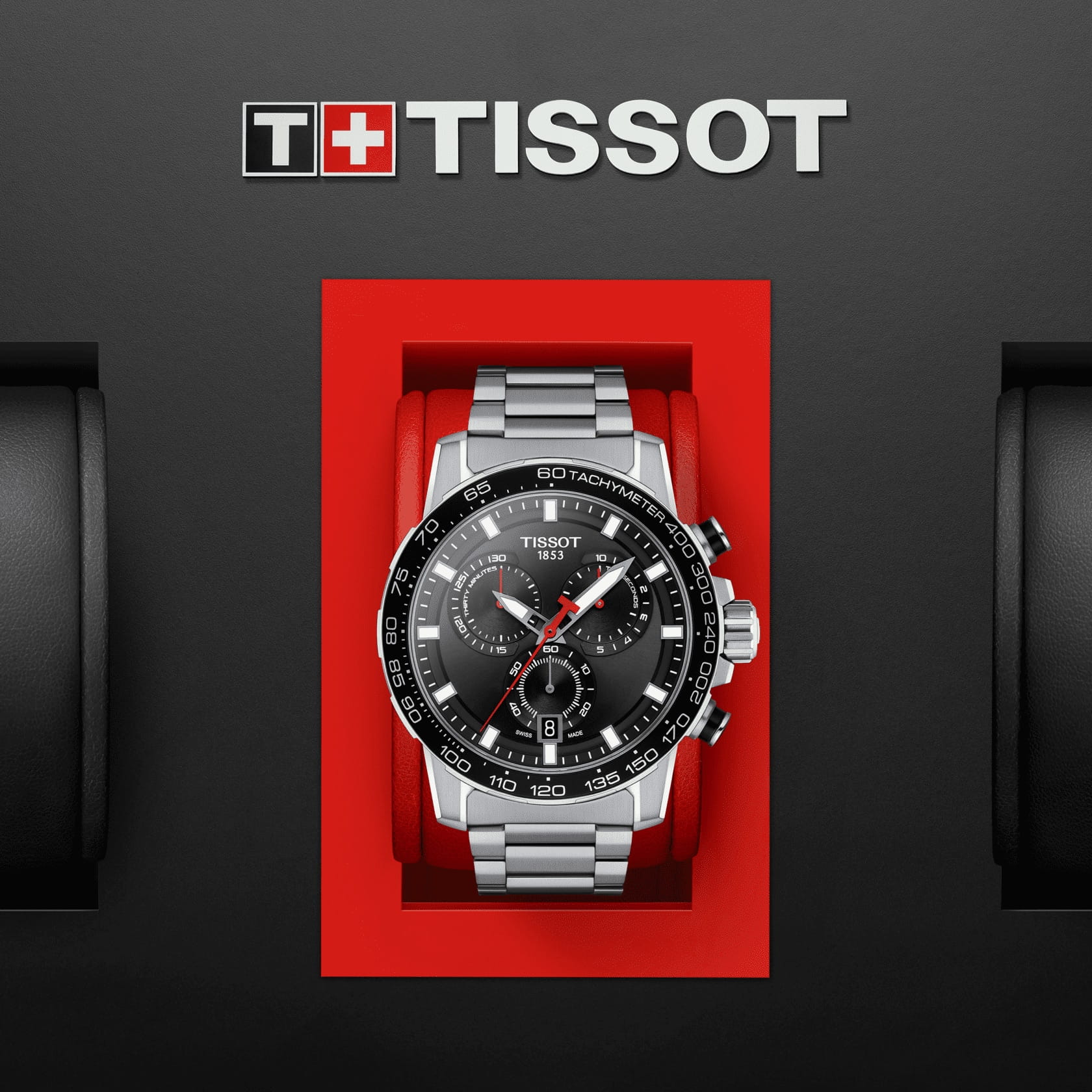 Tissot Tissot SuperSport Chrono T125.617.11.051.00 кварцевые мужские часы часы крупный план черный циферблата