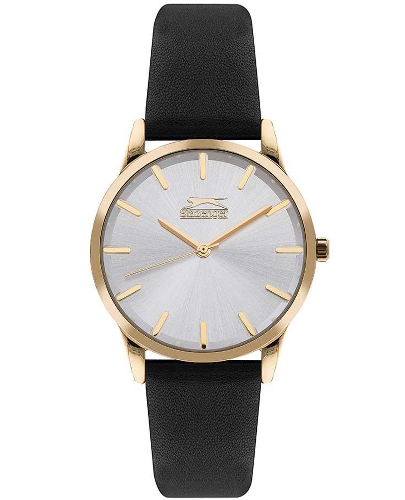 Slazenger Slazenger SL.09.2068.3.05  SL.09.2068.3.05 кварцевые женские часы серебристый циферблат, браслет кожаный — вид спереди