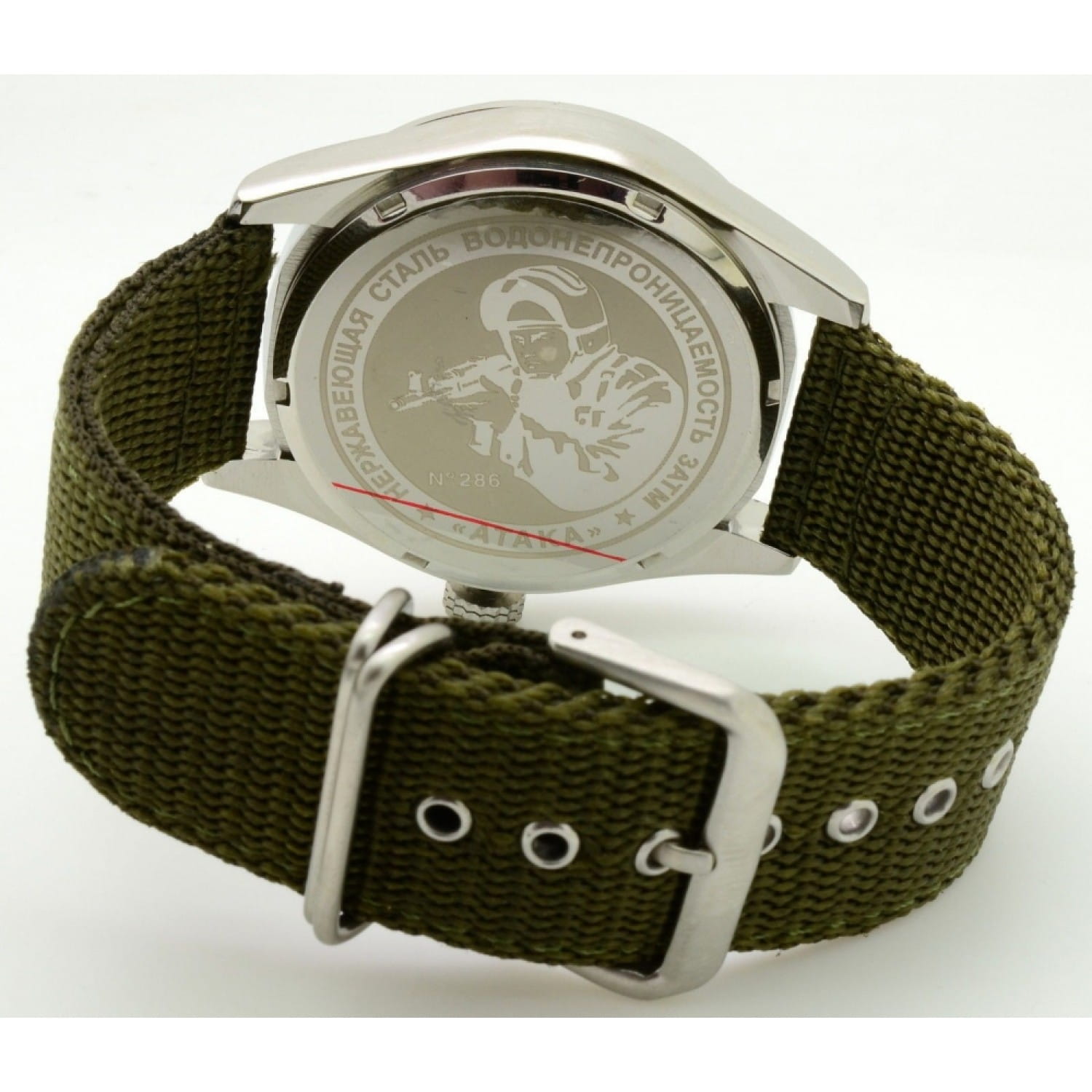 Спецназ Спецназ Атака С2861317-2115-09 кварцевые мужские часы часы крупный план зеленый циферблата