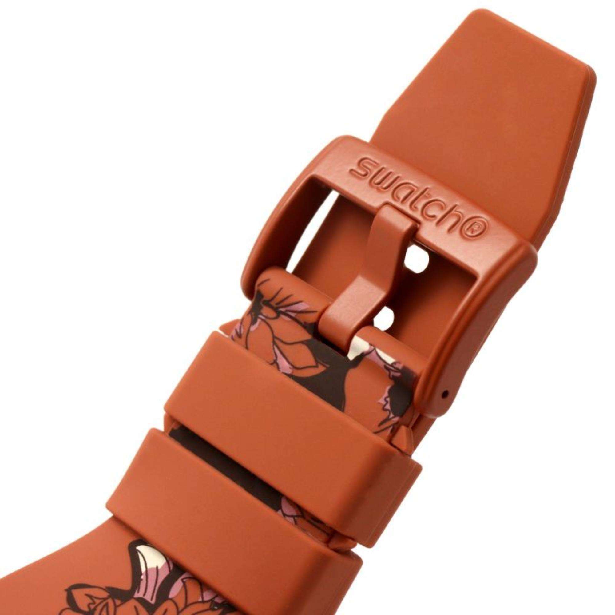 Swatch Swatch Big Bold Biosourced Lacquered SB05C100 мужские часы коричневый циферблат на запястье