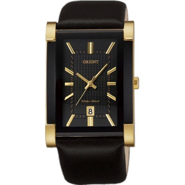 Orient Orient UNDJ001B (FUNDJ001B)  FUNDJ001B  мужские часы черный циферблат, браслет кожа + текстиль — вид спереди