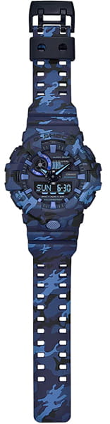 Casio Casio G-Shock GA-700CM-2A электронные мужские часы часы крупный план синий циферблата