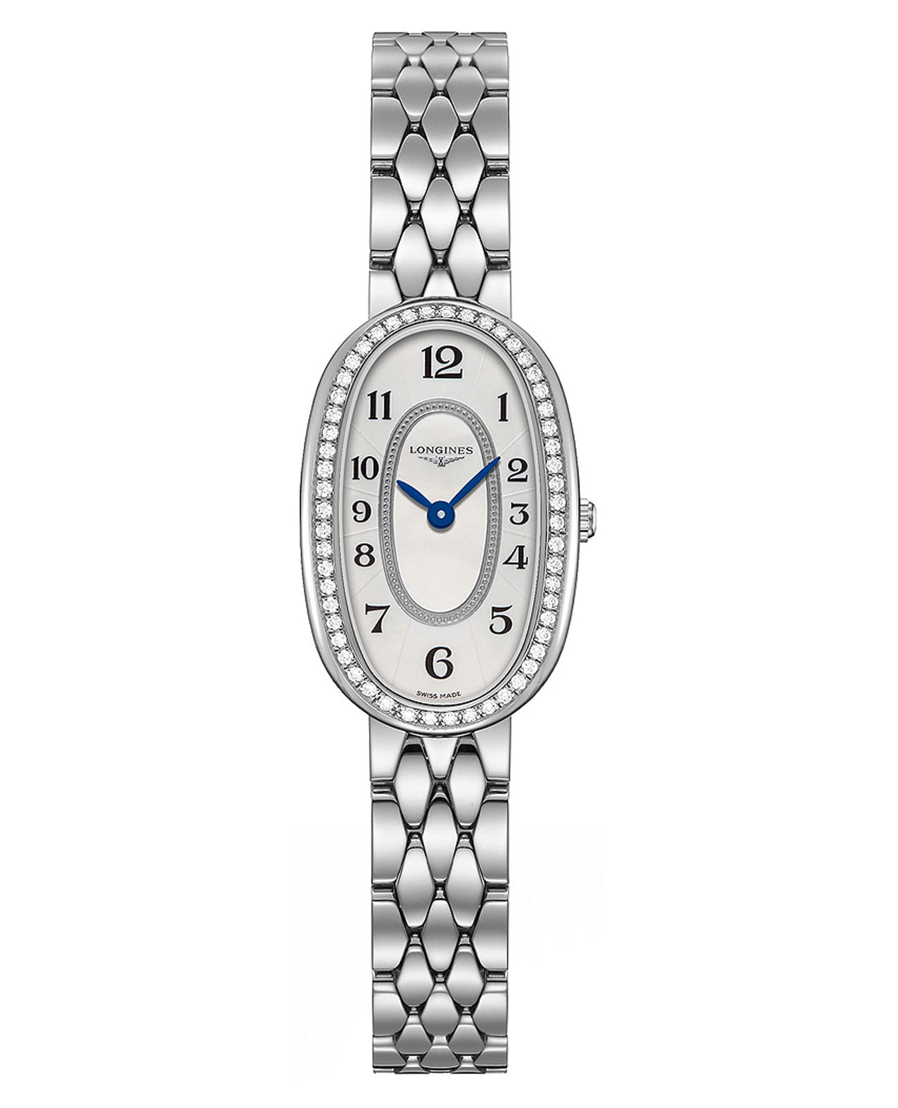 Longines Longines Symphonette L2.305.0.83.6  L23050836 кварцевые женские часы серебристый циферблат, браслет нержавеющая сталь — вид спереди