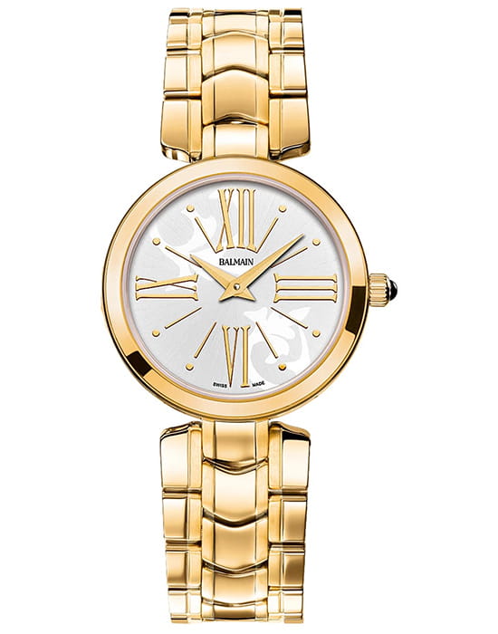 Balmain Balmain Madrigal Lady III B4270.33.12  B4270.33.12 кварцевые женские часы белый циферблат, браслет нержавеющая сталь с pvd-покрытием — вид спереди