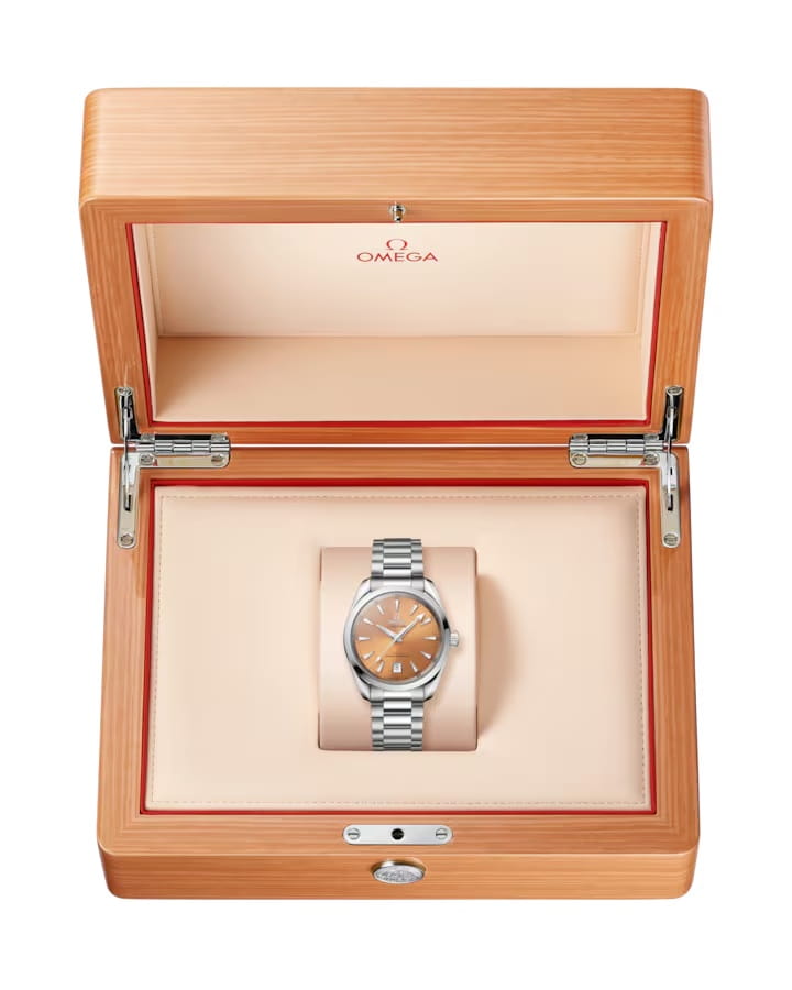 Omega Omega Seamaster Aqua Terra 220.10.38.20.12.001 мужские часы оранжевый циферблат на запястье