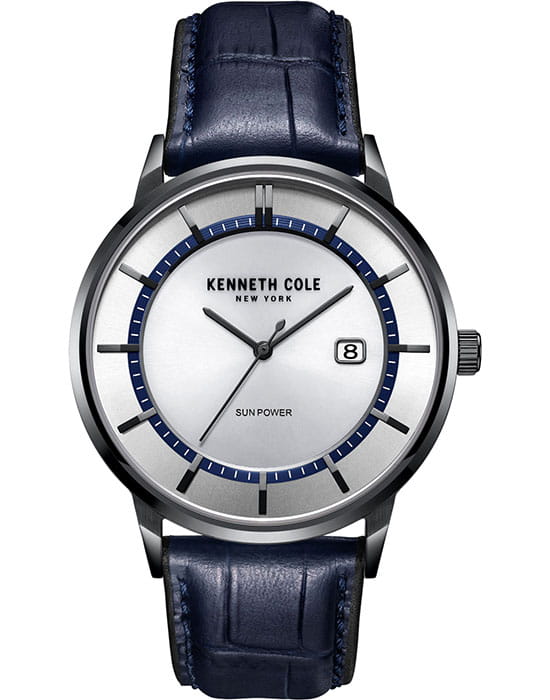 Kenneth Cole Kenneth Cole Automatic KC50784003  KC50784003 кварцевые мужские часы серебристый циферблат, браслет кожаный — вид спереди