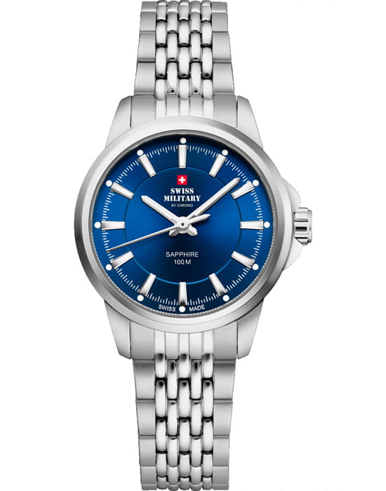 Swiss Military by Chrono Swiss Military by Chrono SM34105.03  SM34105.03 кварцевые женские часы черный циферблат, браслет нержавеющая сталь — вид спереди