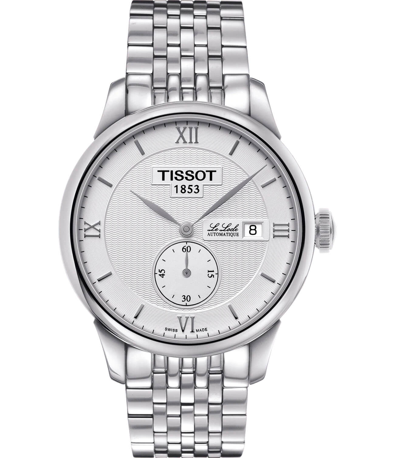 Tissot Tissot Le Locle Automatic Petite Seconde T006.428.11.038.01 Le Locle Automatic T0064281103801 механические мужские часы белый циферблат, браслет нержавеющая сталь — вид спереди