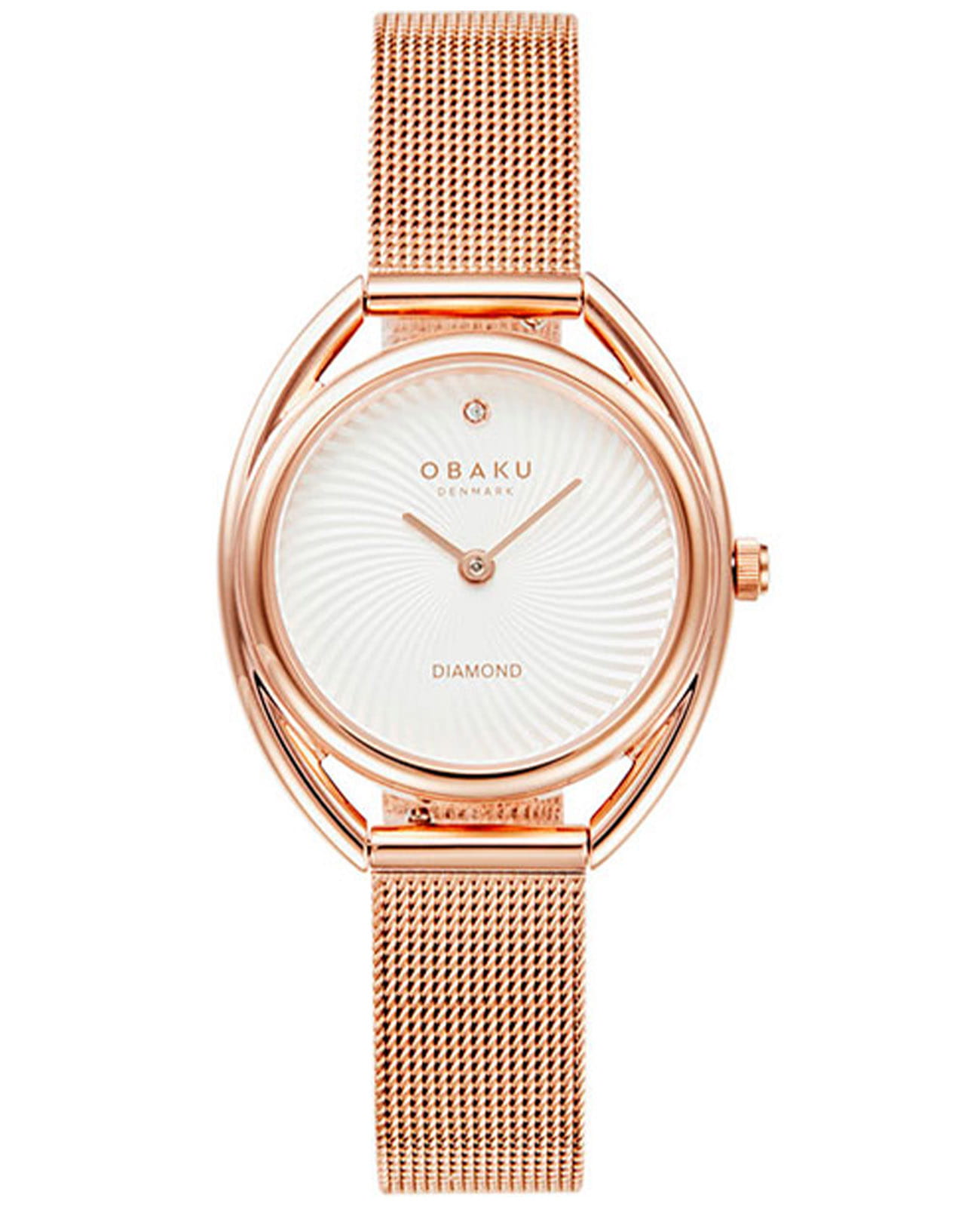 Obaku Obaku Diamond V286LXVIMV  V286LXVIMV кварцевые женские часы белый циферблат, браслет сталь с ip покрытием — вид спереди
