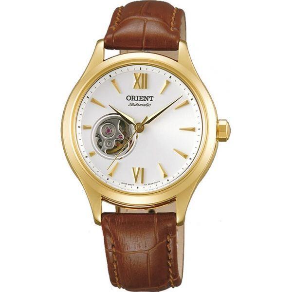 Orient Orient DB0A003W (FDB0A003W)  FDB0A003W механические мужские часы белый циферблат, браслет кожа + текстиль — вид спереди