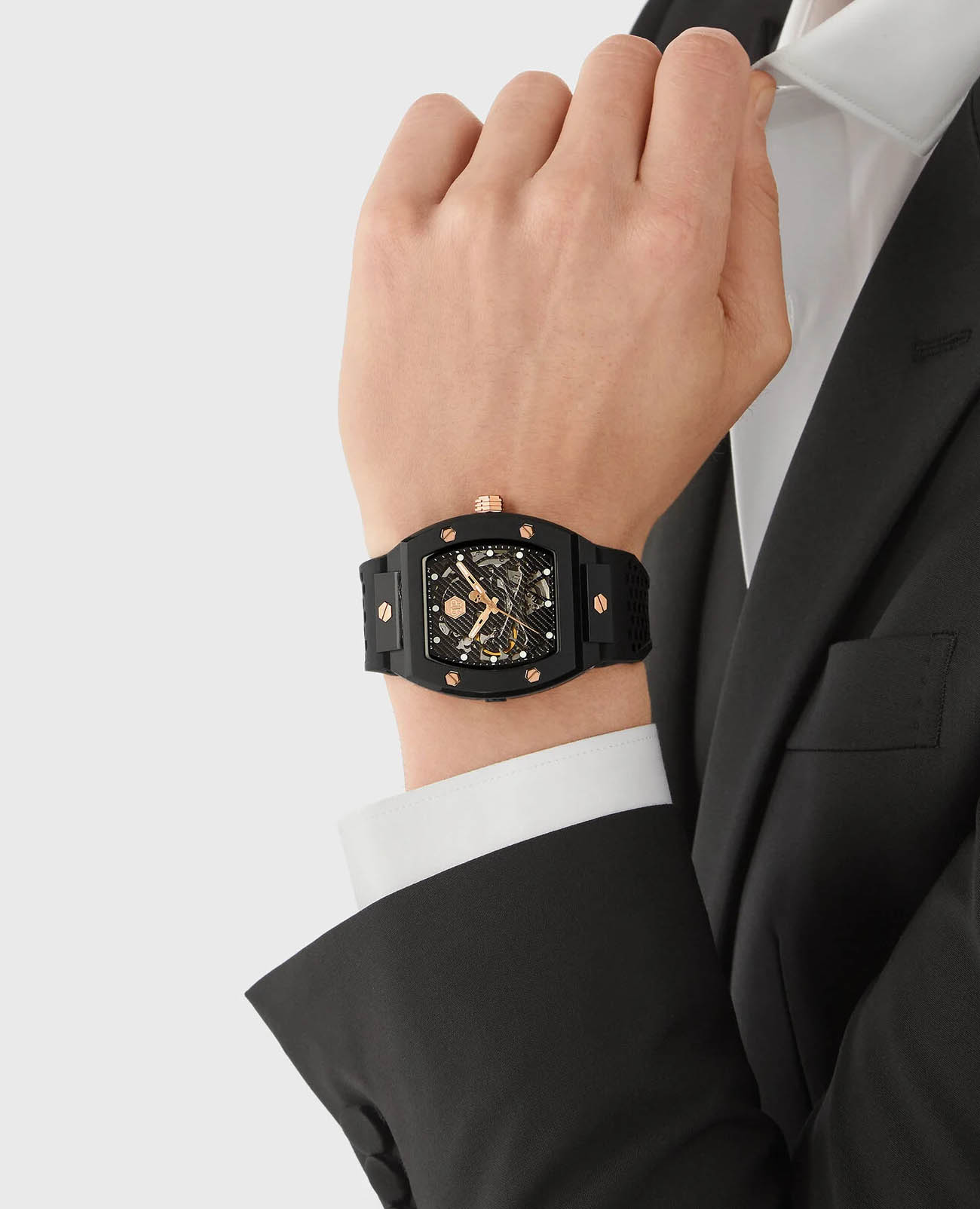 Philipp Plein Philipp Plein The Skeleton Ecoceramic PWVBA0523 , наручные мужские часы фото под углом