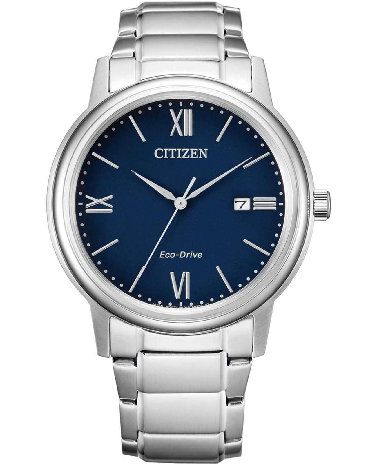 Citizen Citizen AW1670-82L  AW1670-82L кварцевые мужские часы синий циферблат, браслет нержавеющая сталь — вид спереди