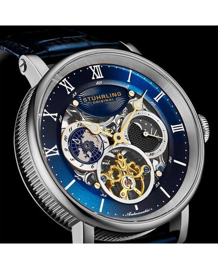 Stuhrling Stuhrling Majestic 1015.02 мужские часы синий циферблат на запястье