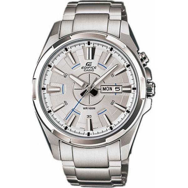 Casio Casio Edifice EFR-102D-7A EFR EFR-102D-7A кварцевые мужские часы серый циферблат, браслет 18-каратное желтое золото — вид спереди