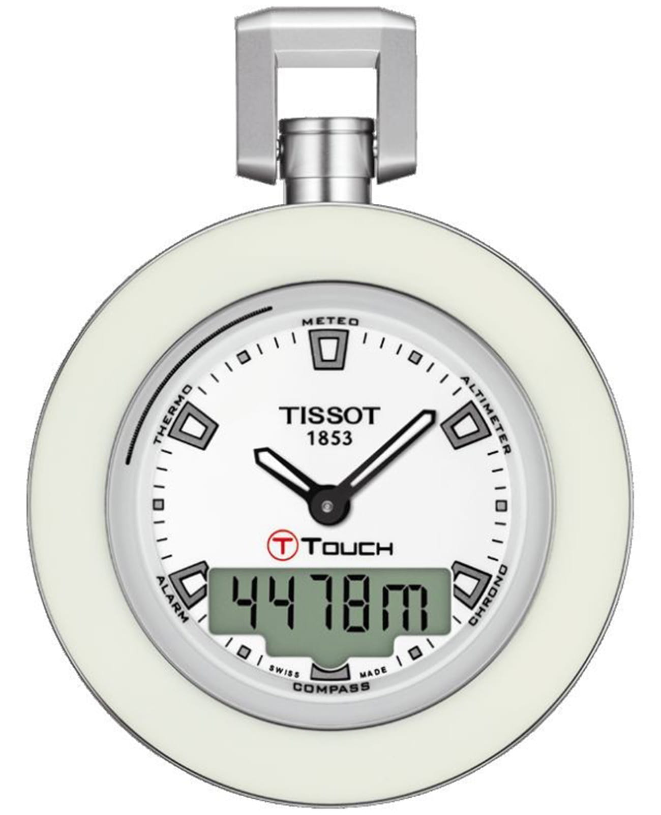 Tissot Tissot T-Pocket Touch T857.420.19.011.00 T Touch T8574201901100 кварцевые мужские часы белый циферблат, браслет не выбрано — вид спереди