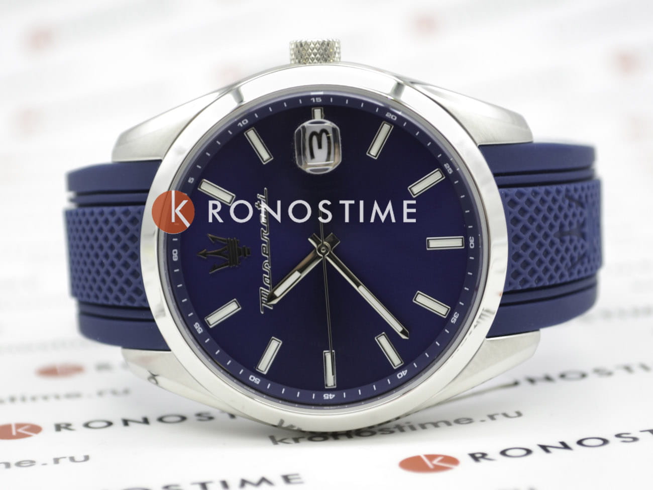 Maserati Maserati Epoca R8851151005 кварцевые мужские часы часы крупный план синий циферблата