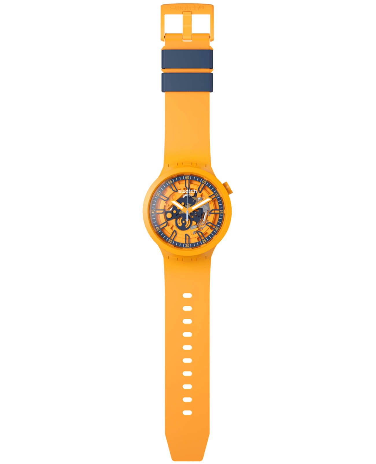 Swatch Swatch Big Bold Lacquered SB01O101 мужские часы оранжевый циферблат на запястье